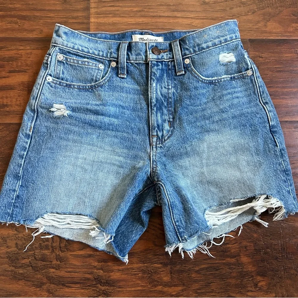 Madewell Light Blue Distressed Jean Shorts